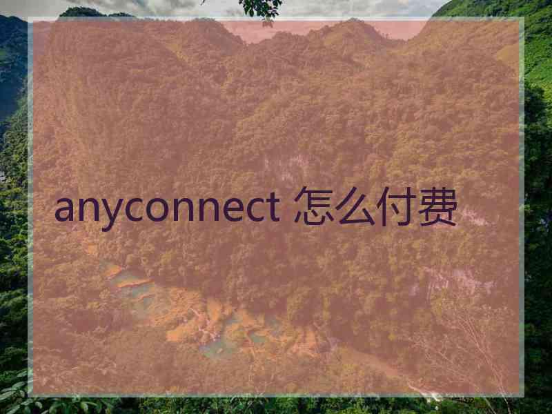 anyconnect 怎么付费